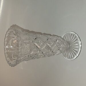 Elegant Cut Glass Vase